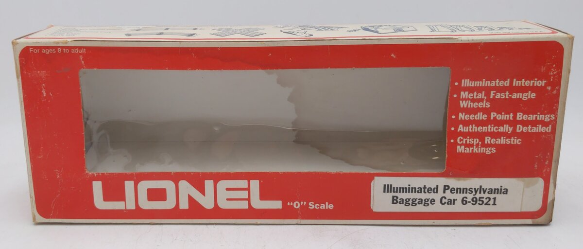 Lionel 6-9521 O Gauge Pennsylvania Illuminated Baggage Car #9521 EX/Box