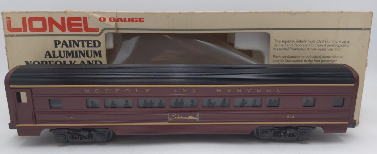 Lionel 6-9564 O Gauge Norfolk & Western Aluminum Passenger Car #579 EX/Box