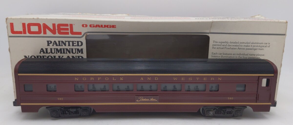 Lionel 6-9565 O Gauge Norfolk & Western Aluminum Passenger Car #580 EX/Box