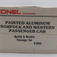 Lionel 6-9565 O Gauge Norfolk & Western Aluminum Passenger Car #580 EX/Box