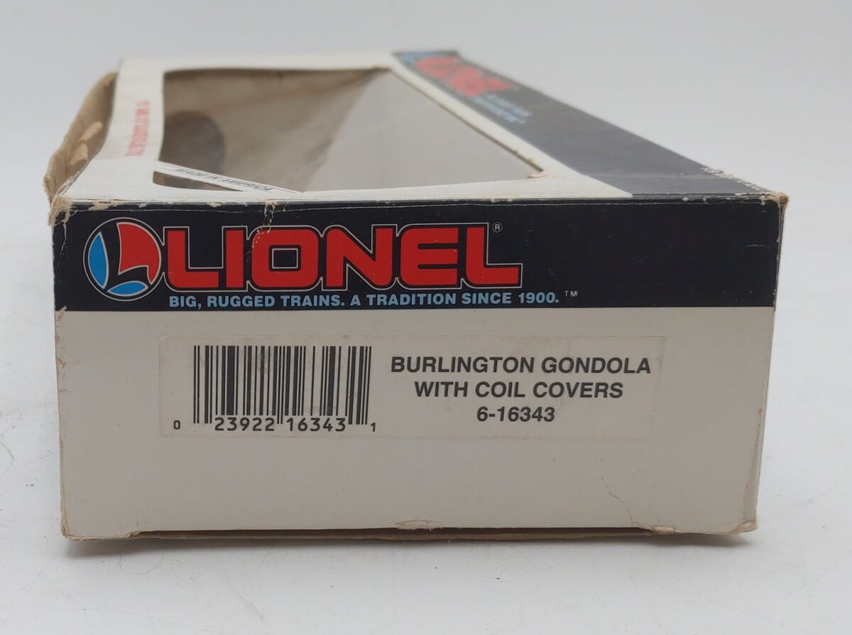 Lionel 6-16343 O Gauge Burlington Gondola w/Coil Covers EX/Box