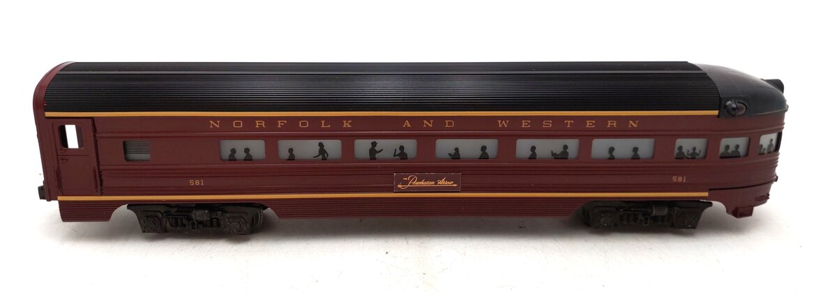 Lionel 6-9566 O Gauge Norfolk & Western Aluminum Observation Car #581 EX