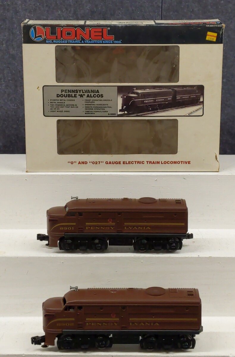 Lionel 6-18901 O Gauge Pennsylvania AA Alco Diesel Locomotive #8901/8902 Set VG/Box