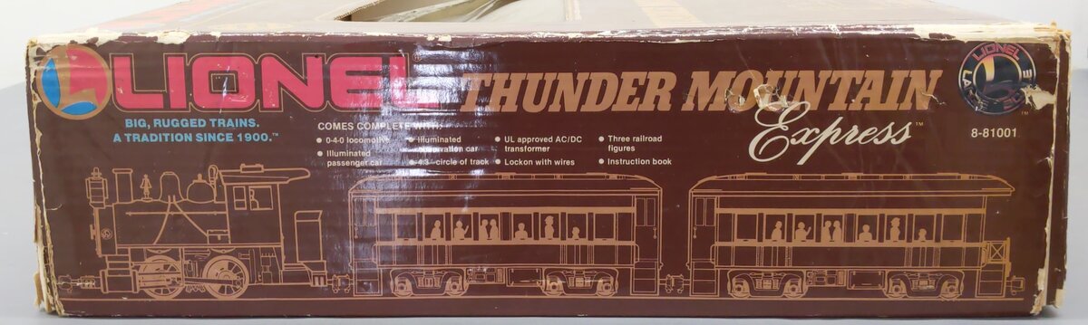 Lionel 8-81001 G Gauge The Thunder Mountain Express Steam Train Set EX/Box