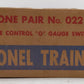 Lionel O22 Vintage O Left-Hand & Right-Hand Electric Remote Switches VG/Box
