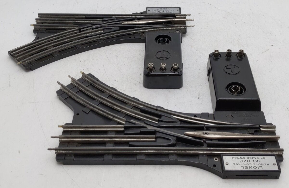 Lionel O22 Vintage O Left-Hand & Right-Hand Electric Remote Switches VG/Box