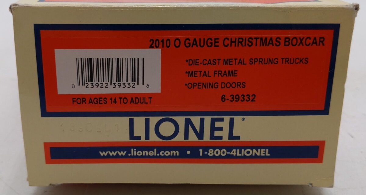 Lionel 6-39332 O Gauge 2010 Christmas Boxcar LN/Box