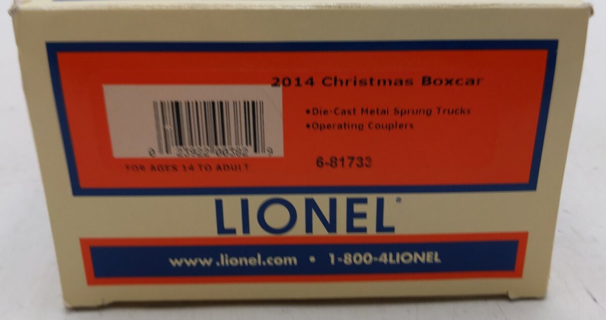 Lionel 6-81733 O Gauge Christmas 2014 Boxcar LN/Box