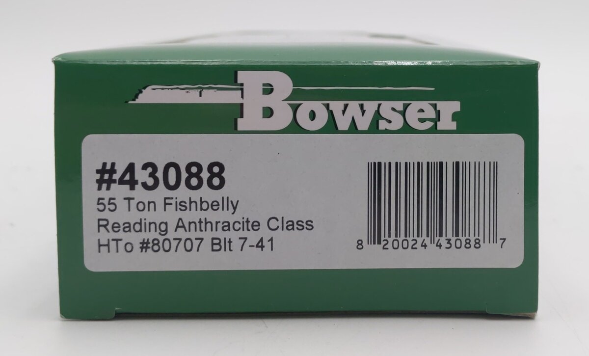 Bowser 43088 HO Reading Anthracite Class Hto 55 Ton Fishbelly Hopper Car #80707