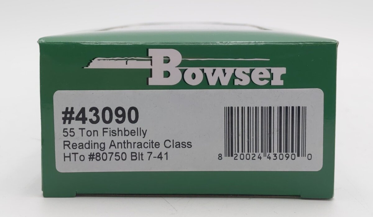 Bowser 43090 HO Reading Anthracite Class Hto 55 Ton Fishbelly Hopper Car #80750