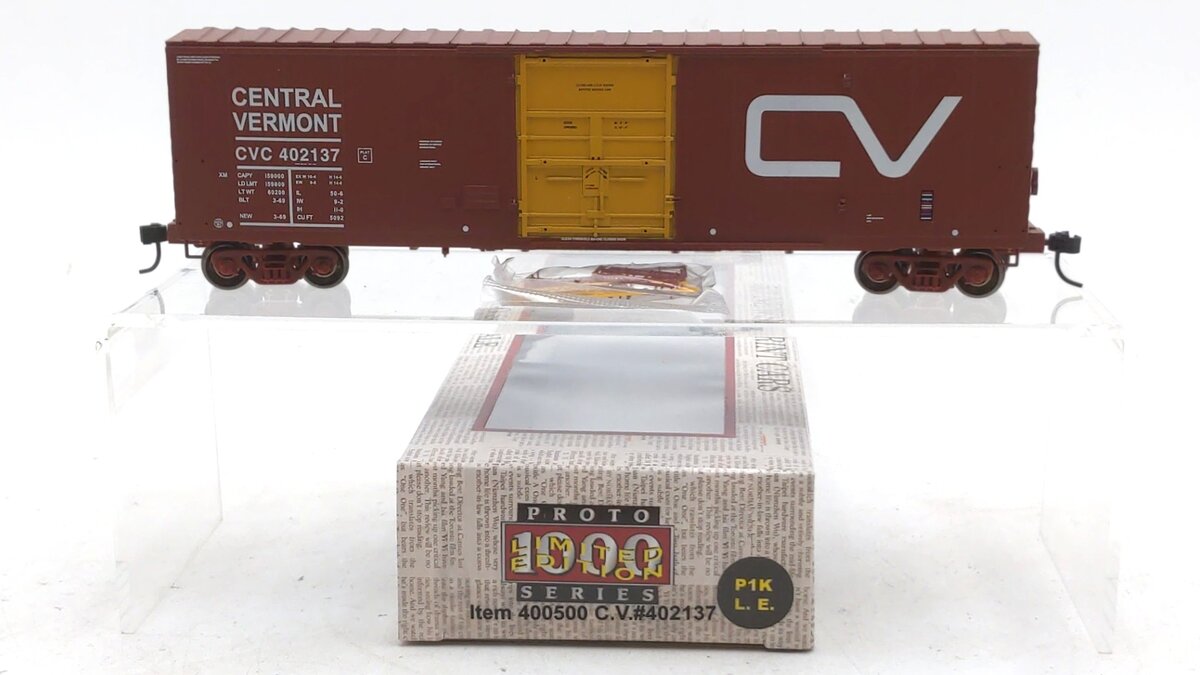 Proto 1000 400500 HO Scale Central Vermont 50' Newsprint Box Car #402137 LN/Box