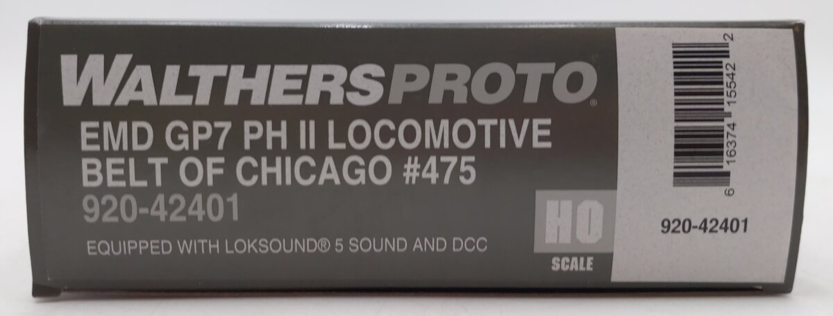 Walthers 920-42401 HO Belt Railway of Chicago EMD GP7 Diesel Loco Sound/DCC #475
