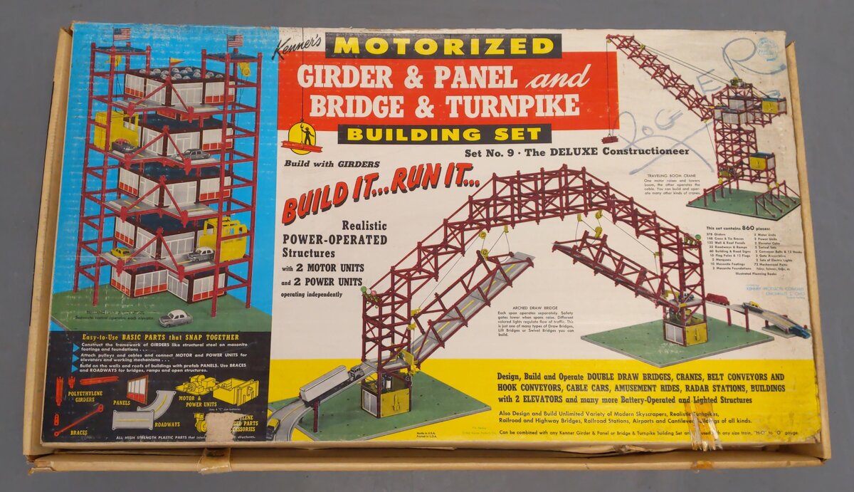 Kenner 9 Vintage Motorized Girder/Panel & Bridge/Turnpike Building Set EX/Box