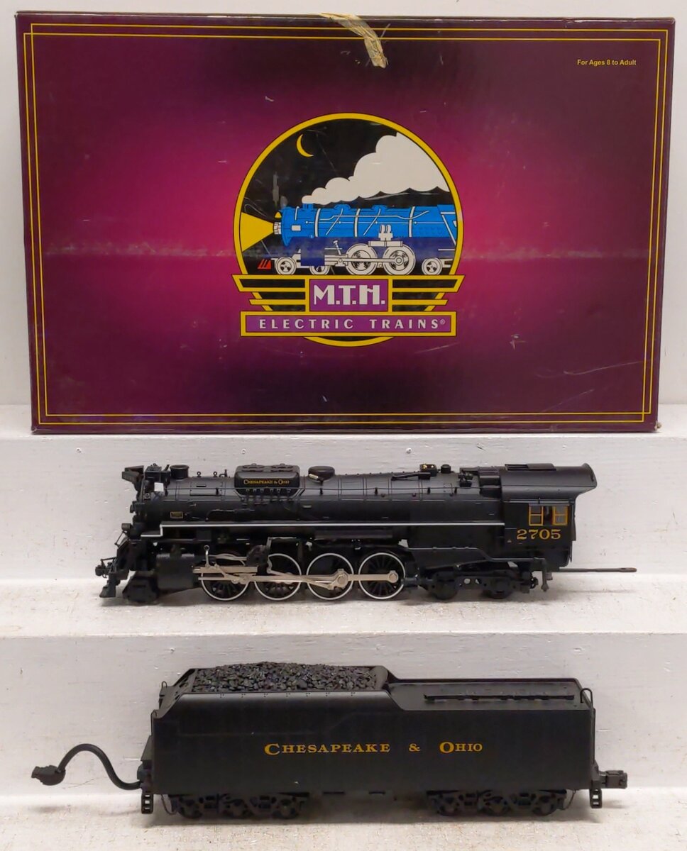 MTH 20-3186-1 C&O 2-8-4 Kanawha Steam Locomotive & Tender #2705 with PS-2 LN/Box