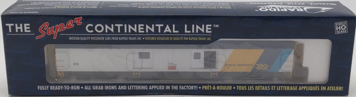 Rapido Trains 106157 HO Ontario Northland 73' 6" Smooth Side Baggage #410