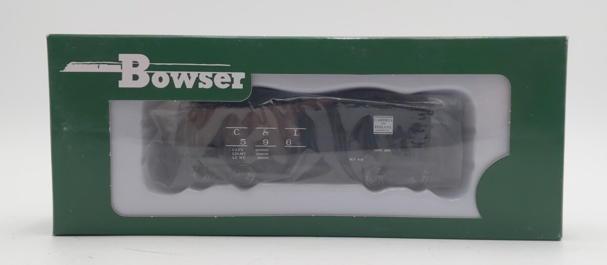 Bowser 41874 HO Cambria & Indiana GLa 2 Bay Hopper Car #596