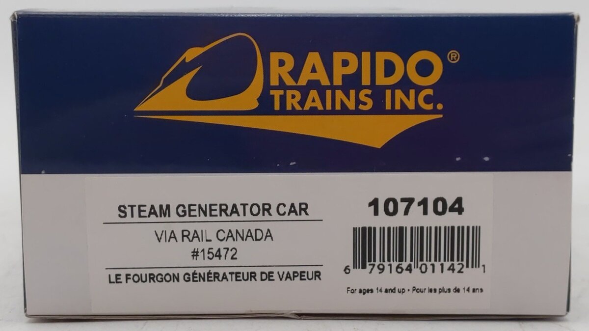 Rapido Trains 107104 HO VIA Rail Canada The Steam Generator Car #15472