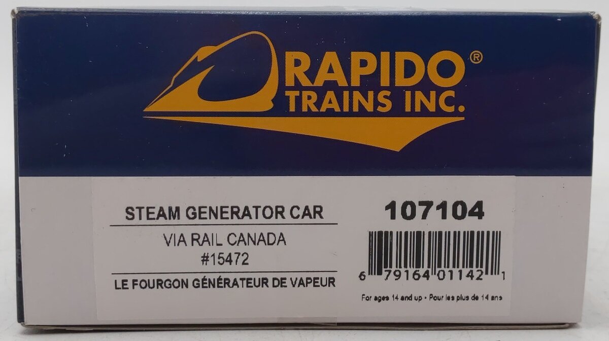 Rapido Trains 107104 HO VIA Rail Canada The Steam Generator Car #15472