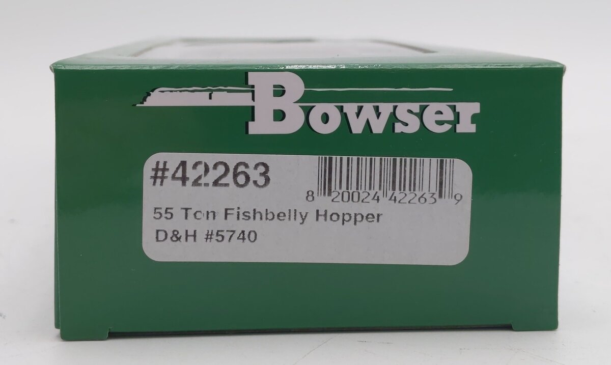 Bowser 42263 HO Delaware & Hudson 55-Ton Fishbelly Oxide Red Hopper Car #5740