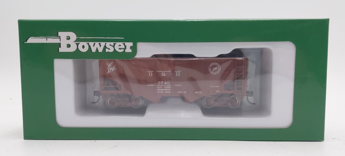 Bowser 42263 HO Delaware & Hudson 55-Ton Fishbelly Oxide Red Hopper Car #5740