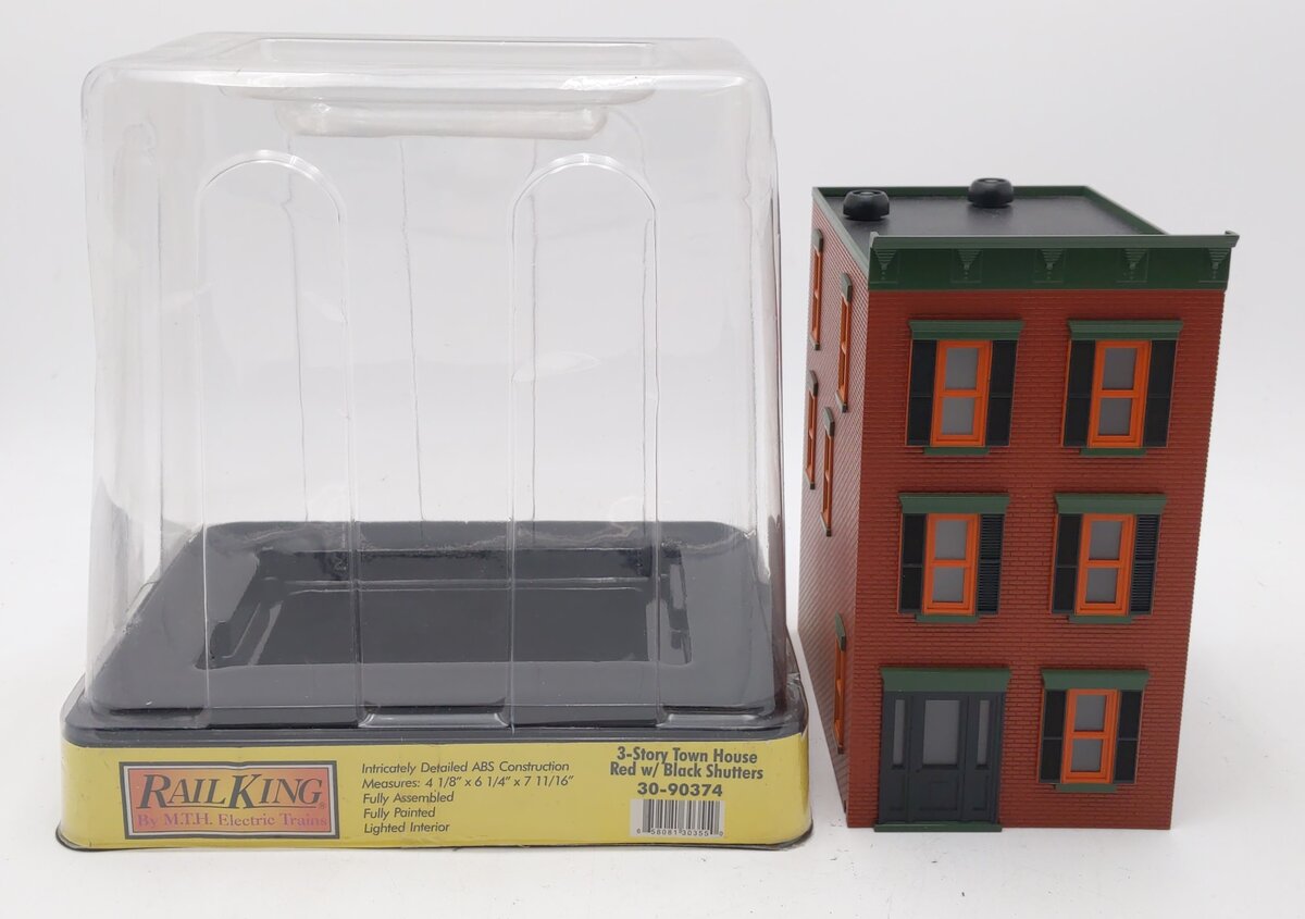MTH 30-90374 Miner Red Brick W/Black Shutters 3-Story Town House # 2