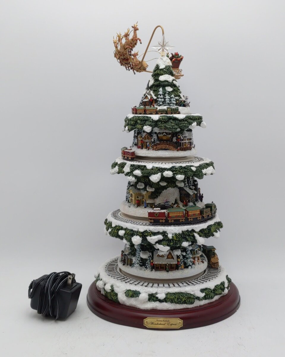 Thomas Kinkade Wonderland Express Animated Tabletop Christmas Tree VG