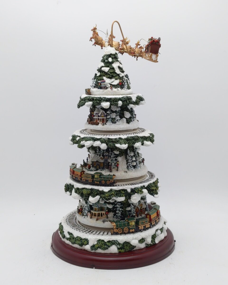 Thomas Kinkade Wonderland Express Animated Tabletop Christmas Tree VG