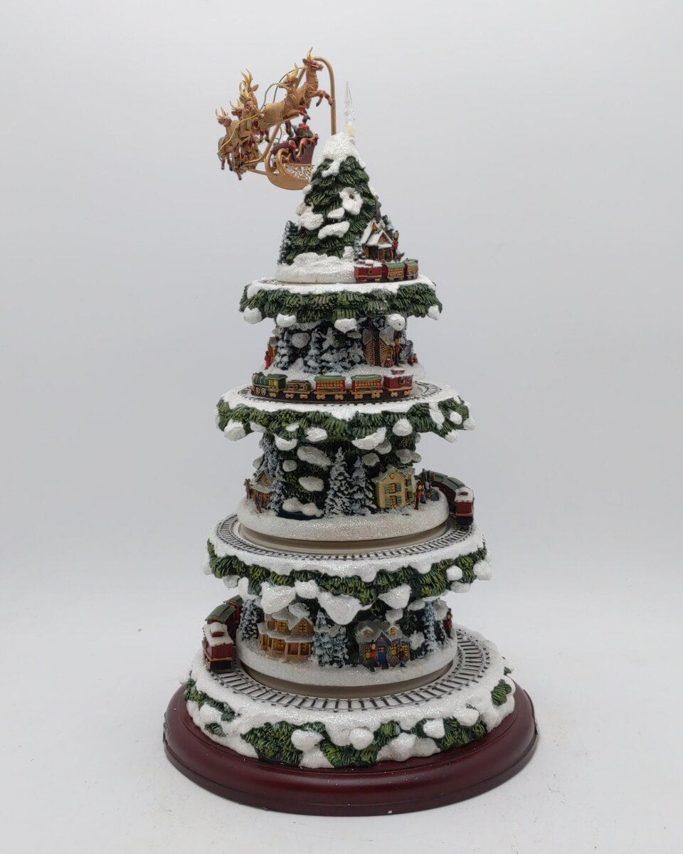 Thomas Kinkade Wonderland Express Animated Tabletop Christmas Tree VG