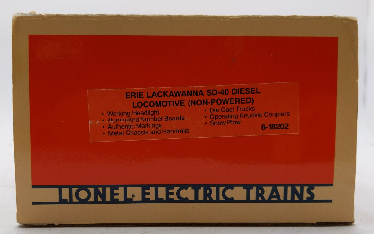 Lionel 6-18202 O Erie Lackawanna SD-40 Non-Powered Diesel Locomotive #8459 LN/Box