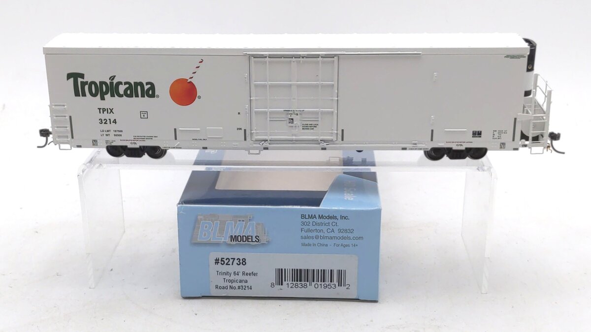 BLMA Models 52738 HO TROPICANA 64' Reefer #3214 LN/Box
