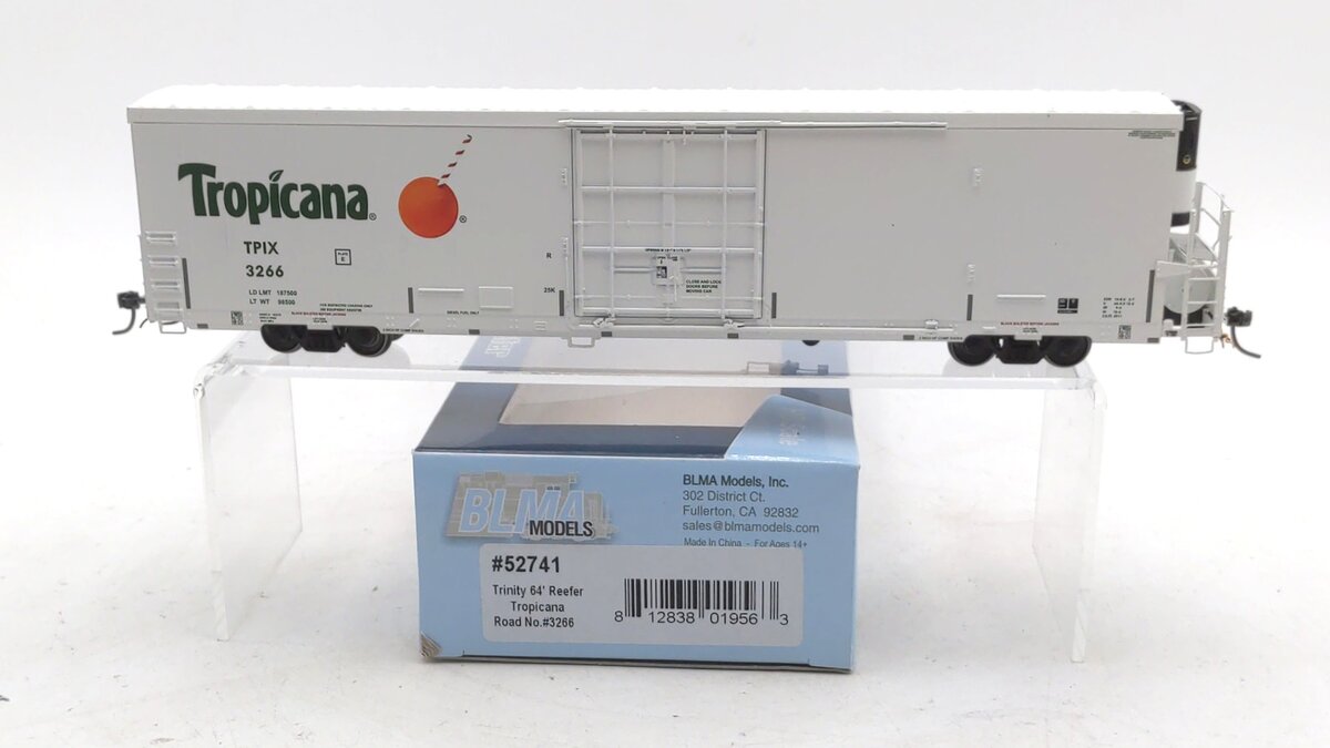 BLMA Models 52741 HO TROPICANA 64' Reefer #3266 LN/Box