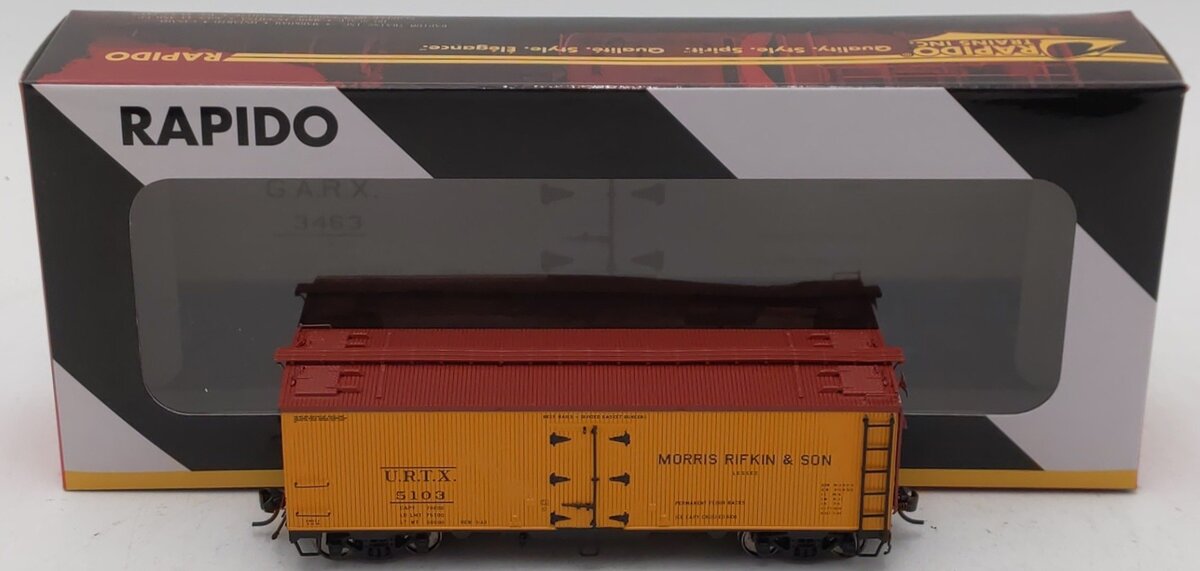 Rapido Trains 121015-2 HO Morris Rifkin URTX 37' Wood Meat Reefer #5103 EX/Box