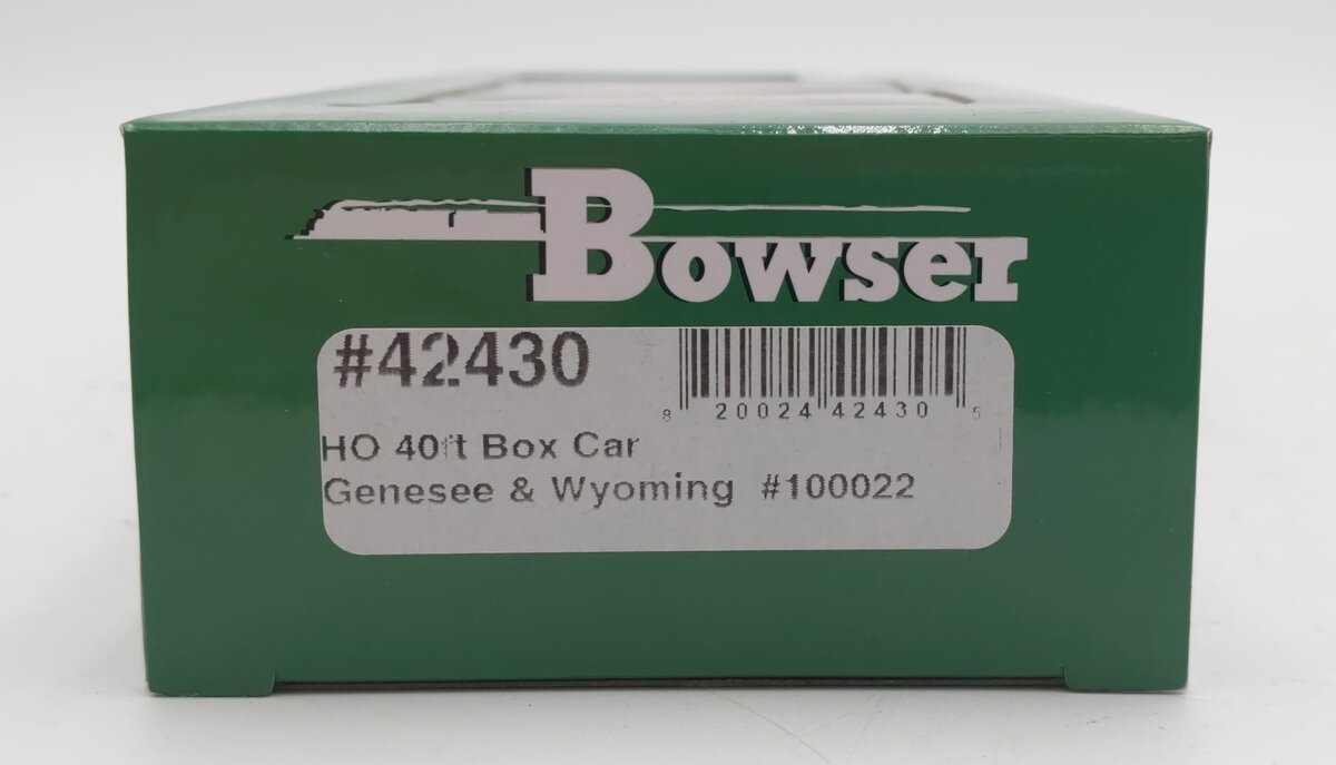 Bowser 42430 HO Genesee & Wyoming 40' Single-Door Steel Boxcar #100022