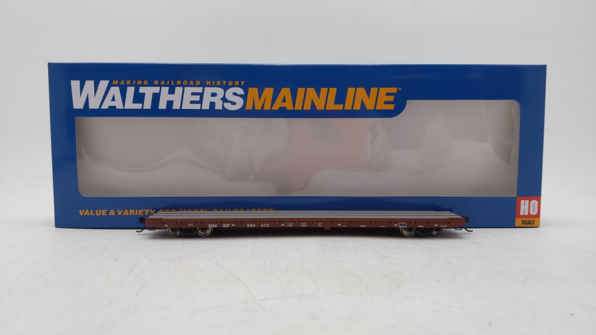 Walthers 910-5361 HO BNSF RTR 60' Pullman-Standard Flatcar #584970