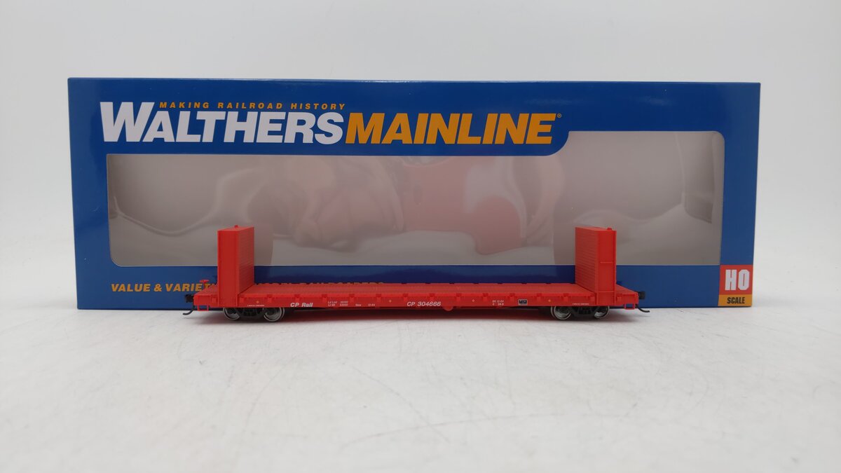Walthers 910-5838 HO CP RTR 60' Pullman-Standard Bulkhead Flatcar #304666