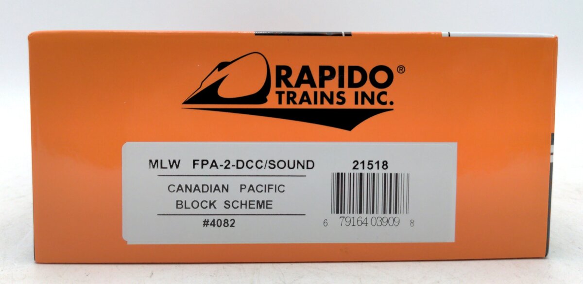 Rapido Trains 21518 HO Canadian Pacific MLW FPA-2 Diesel Loco Sound/DC/DCC #4082