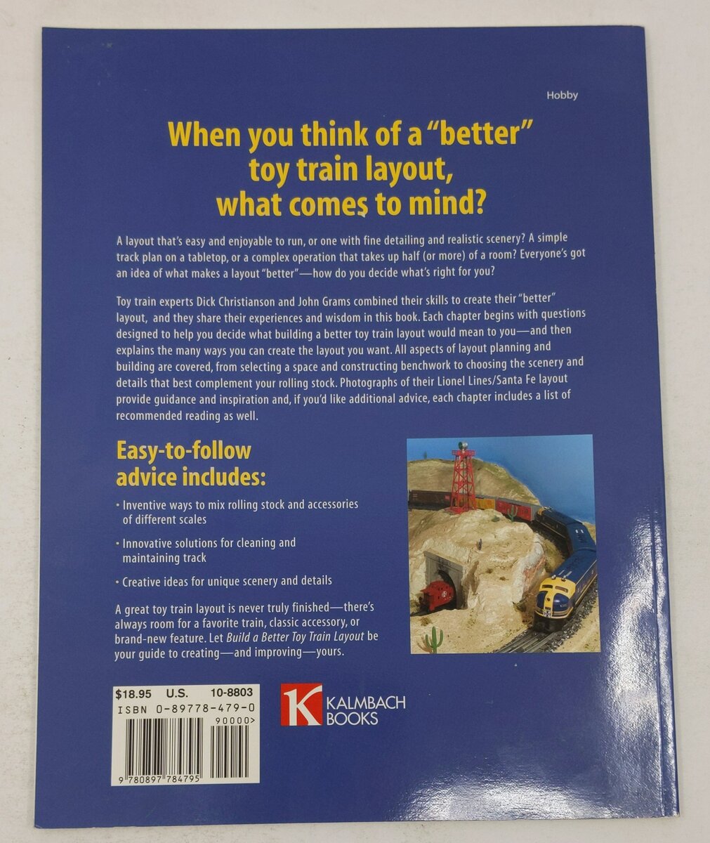 Build a Better Toy Train Layout Paperback Book By John Grams, Dick Christianson EX