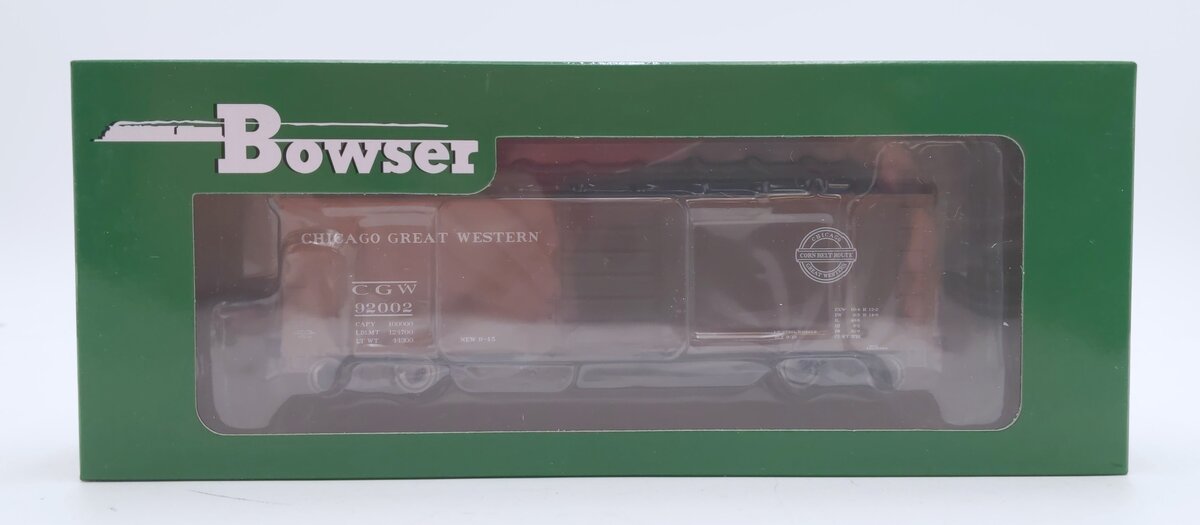 Bowser 42843 HO Chicago Great Western 40' Steel Side Box Car Ready-To-Run #92002