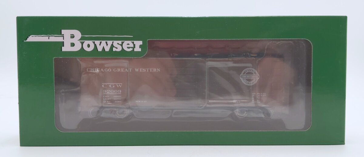 Bowser 42844 HO Chicago Great Western 40' Steel Side Box Car Ready-To-Run #92009