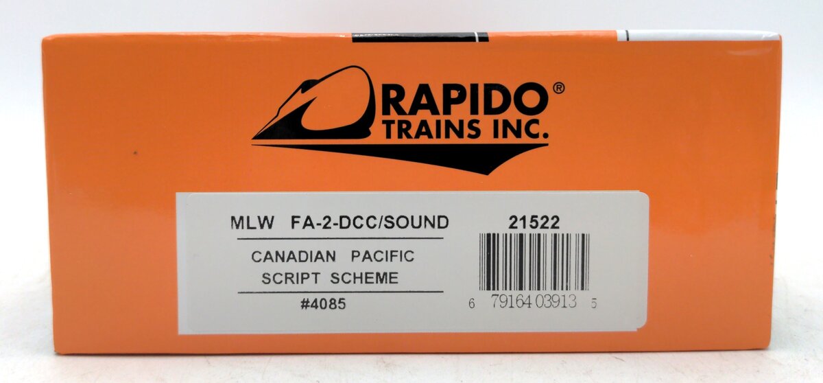 Rapido Trains 21522 HO Canadian Pacific MLW FA-2 with LokSound & DCC #4085