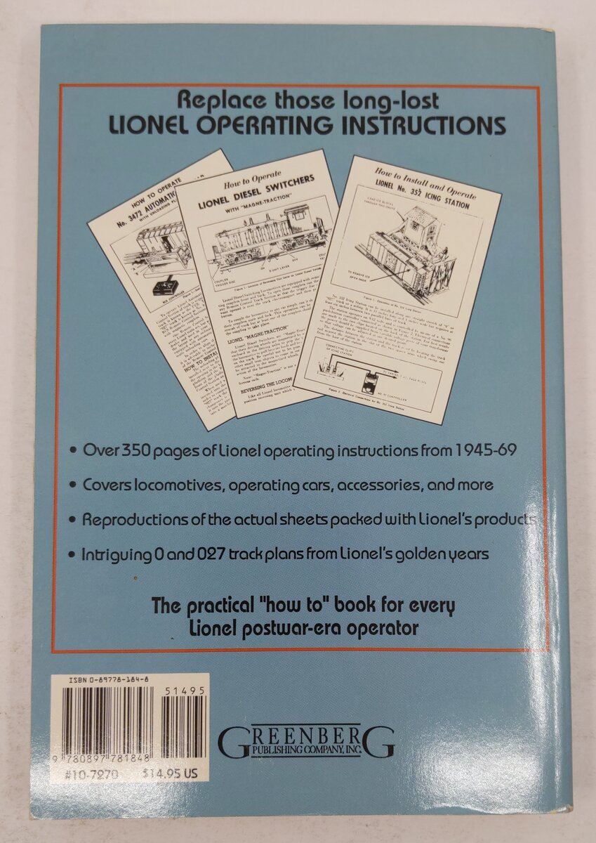 Greenberg's Lionel Postwar Paperback Book By Greenberg Pub. Co. VG