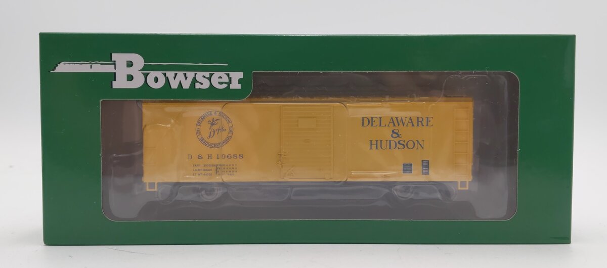 Bowser 42848 HO Delaware and Hudson 40' Steel Side Box Car Ready-To-Run #19688