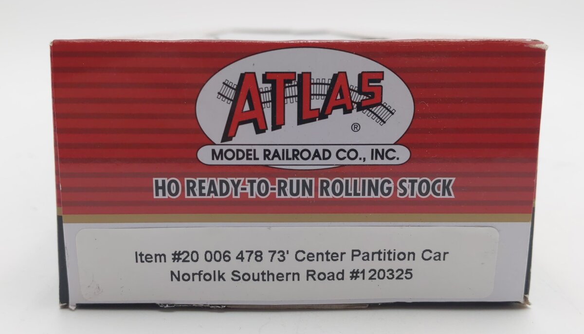 Atlas 20006478 HO Norfolk Southern 73' Center Partition Car Standard DC #120325