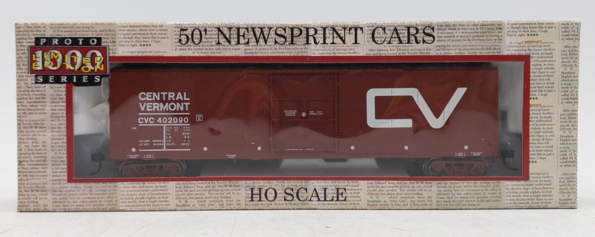 Proto 1000 302926 HO Scale Central Vermont 50' Newsprint Boxcars #402090 LN/Box