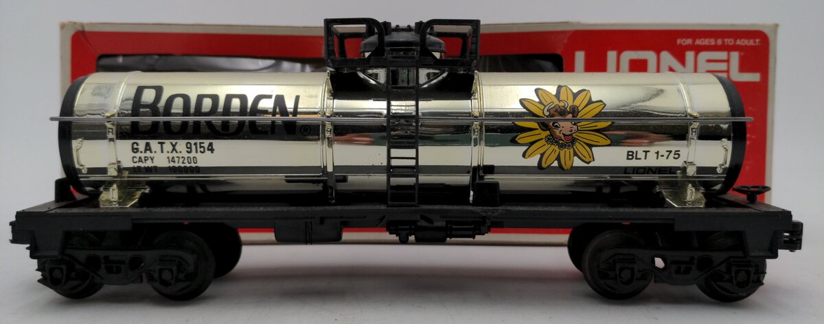 Lionel 6-9154 O Gauge Bordens Plated Gold Tank Car NIB
