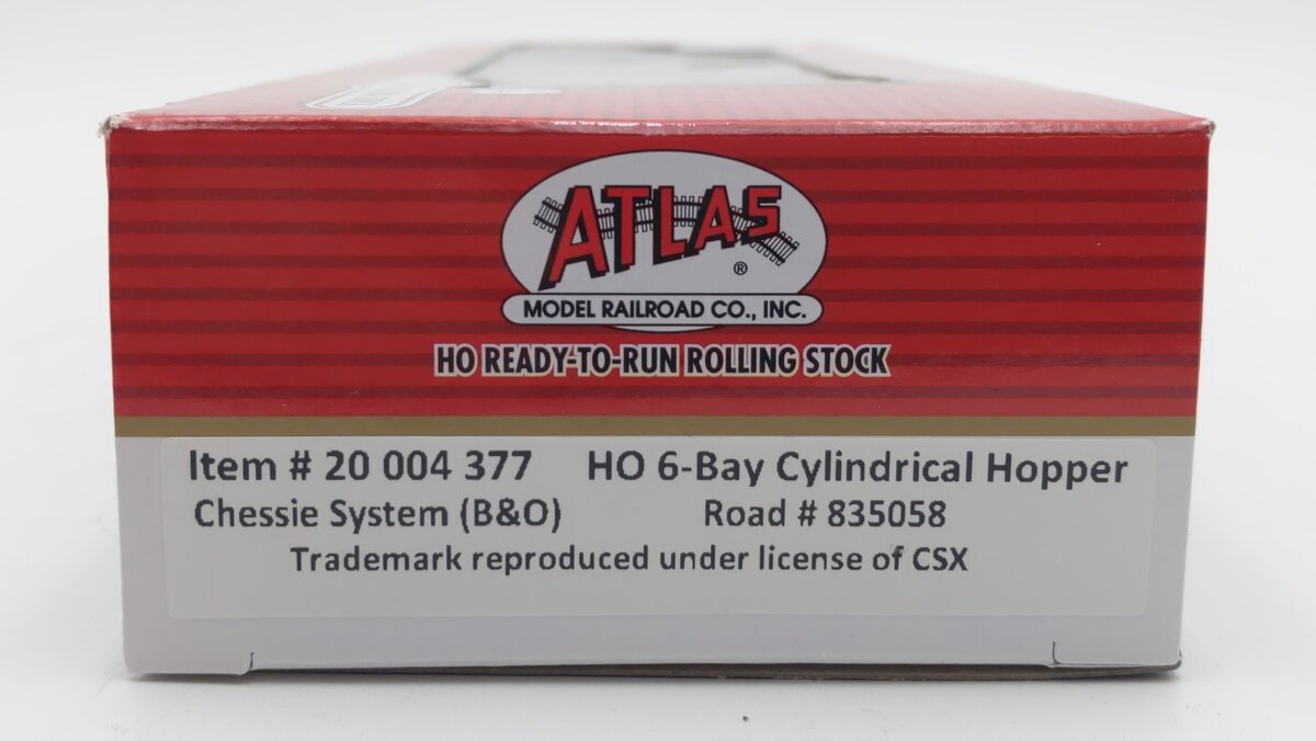 Atlas 20004377 HO Chessie System (B&O) 6-Bay Cylindrical Hopper #835058
