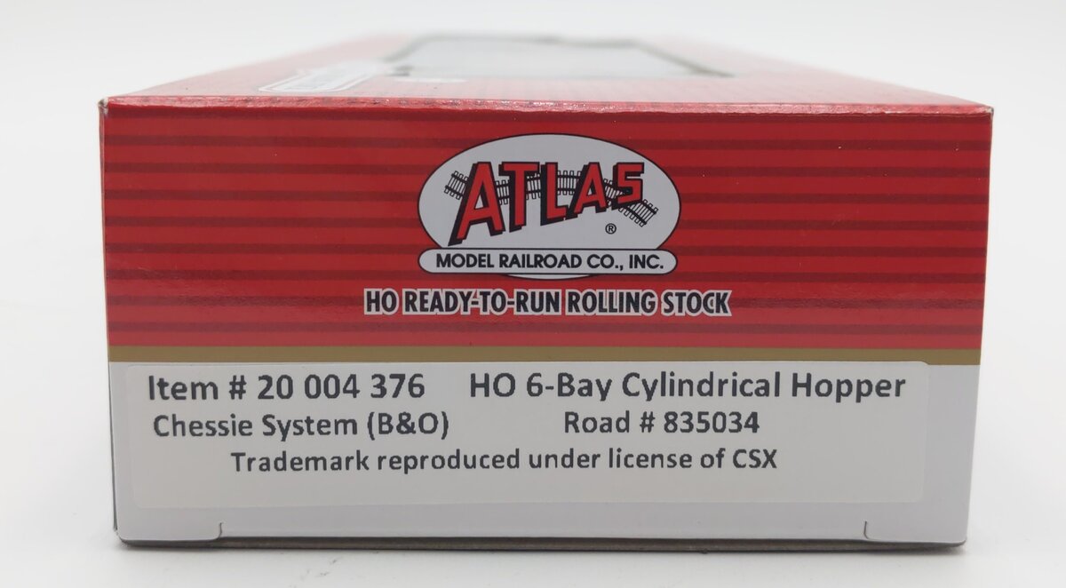 Atlas 20004376 HO Chessie System (B&O) 6-Bay Cylindrical Hopper #835034