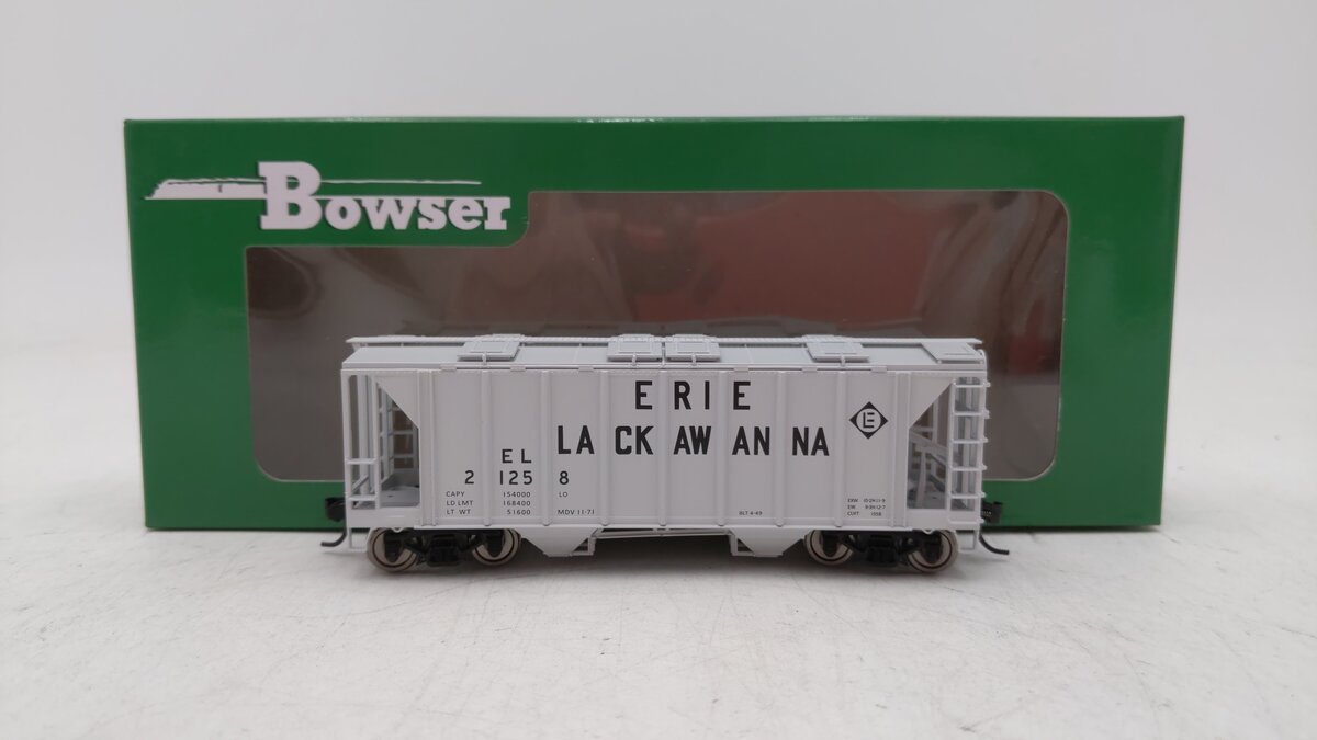 Bowser 42220 HO Erie Lackawanna 70 Ton 2 Bay Hopper Car #21258