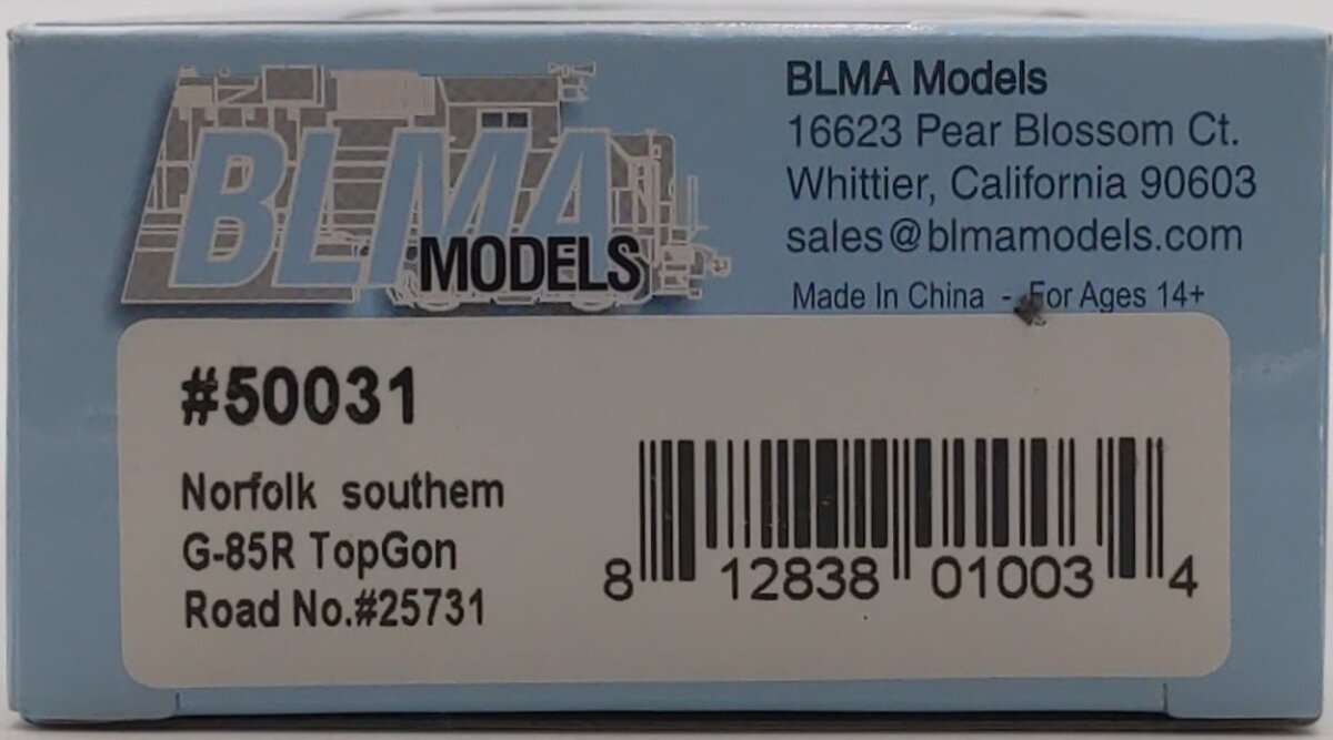 BLMA Models 50031 HO Norfolk Southern G-85R TopGon #25731 NIB