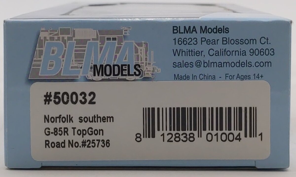 BLMA Models 50032 HO Norfolk Southern G-85R TopGon #25736 NIB